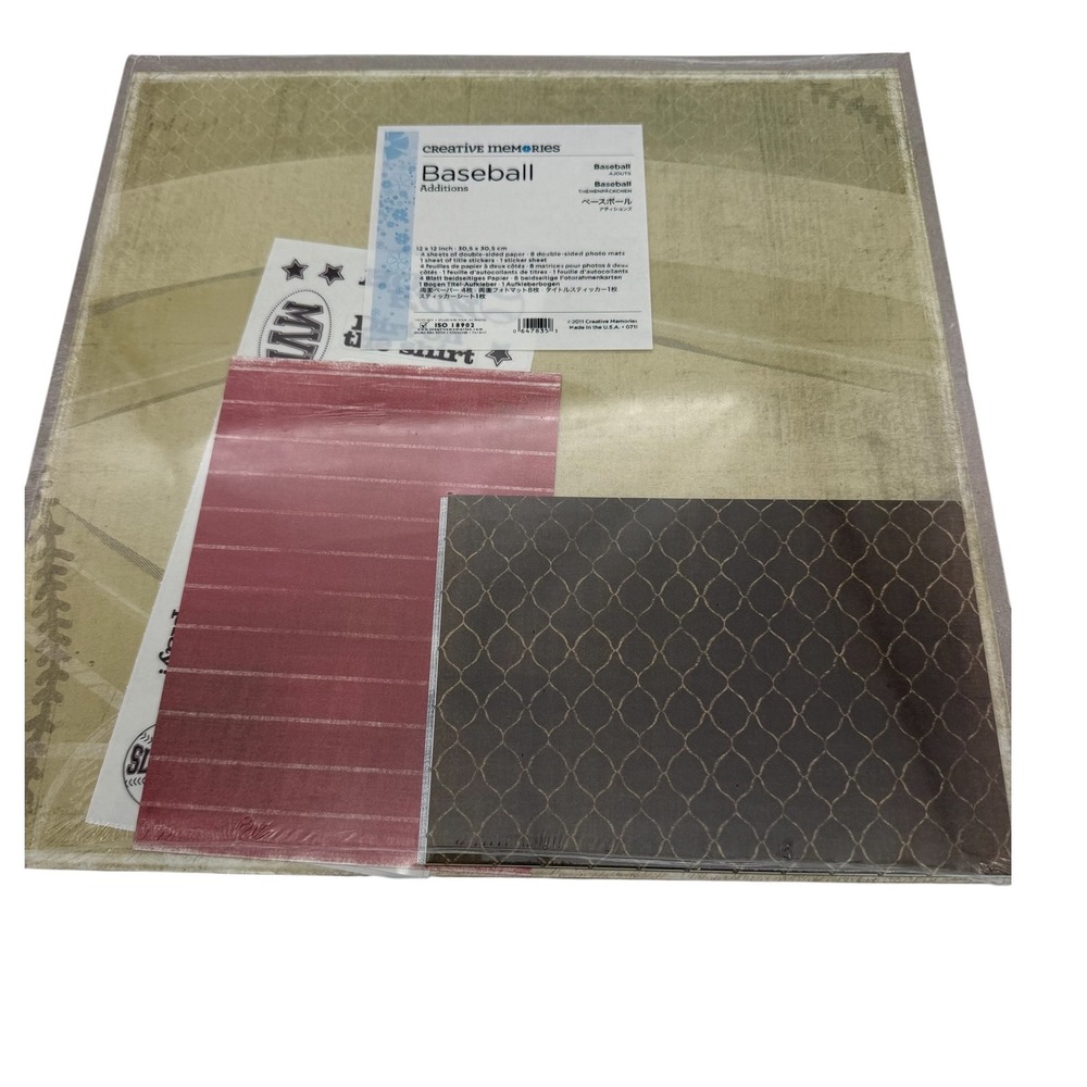 Creative Memories Baseball Additions 12x12 Scrapbook Paper Stickers Kit 2011 NEW